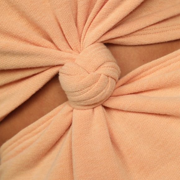 Lulus Orange Knotted Mini T-Shirt Cut Out Dress - Picture 6 of 12
